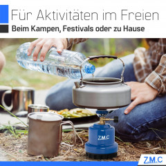 ZMC ZMC Gaskocher Campingkocher Gaskocher Shisha Kohleanzunder Stechgaskartusche Herd, (Maximale Temperatur: 1100W / Gewicht: 520g), Butangasbrenner Kartuschenkocher Kochfeld fur Festivals, Wanderungen  Газовая плита ZMC, походная плита, газовая плита, уг