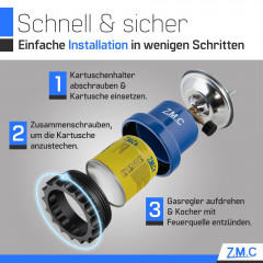 ZMC ZMC Gaskocher Campingkocher Gaskocher Shisha Kohleanzunder Stechgaskartusche Herd, (Maximale Temperatur: 1100W / Gewicht: 520g), Butangasbrenner Kartuschenkocher Kochfeld fur Festivals, Wanderungen  Газовая плита ZMC, походная плита, газовая плита, уг