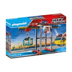 PLAYMOBIL 2er Set: 70770 Portalkran mit Containern + 70771 LKW mit Anhanger Набор из 2 предметов: 70770 Козловой кран с контейнерами + 70771 Грузовик с прицепом