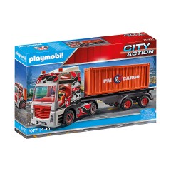 PLAYMOBIL 2er Set: 70770 Portalkran mit Containern + 70771 LKW mit Anhanger Набор из 2 предметов: 70770 Козловой кран с контейнерами + 70771 Грузовик с прицепом