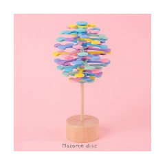 Syntek Spinnspielzeug aus Holz Drehbarer Lollipop aus Holz Вращающаяся деревянная игрушка Вращающийся деревянный леденец