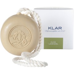 Klar Seifen Olive Lavendel  Haar- und Korperseife mit Kordel  Оливково-лавандовое мыло для волос и тела со шнуром
