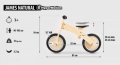 HyperMotion Laufrad Holz mit aufgepumpten Radern ohne Pedale Деревянный беговел с накачанными колесами без педалей
