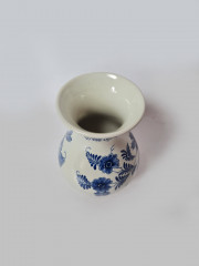 Delft Blue Holland Ваза с цветочным рисунком в синих тонах, дельфтский фарфор, 13,5см x 10см, Голландия, 1960-70гг.