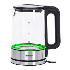 Mesko Mesko Wasserkocher MS 1301B 1,7 Liter, Glas, 1,7 Liter, mit Temperatureinstellung, LED Beleuchtung  Чайник Mesko MS 1301B 1,7 л, стекло, 1,7 л, с регулировкой температуры, светодиодная подсветка
