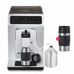 Krups Krups Kaffeevollautomat EA894T Evidence Plus Kaffeegenuss in Perfektion, Barista Quattro Force Technologie+Emsa Travel Mug Compact schwarz 0,3l  Полностью автоматическая кофемашина Krups EA894T Evidence Plus: наслаждение кофе в совершенстве, техноло