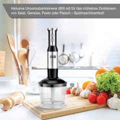 Lebenlang Lebenlang Stabmixer Stabmixer Purierstab Set Mixer Edelstahl Hochwertig 2 Jahre Garantie, 1000,00 W  Ручной блендер на всю жизнь, ручной блендер, набор стержней Purier, миксер из нержавеющей стали, высокое качество, гарантия 2 года, 1000,00 Вт