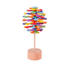 Syntek Spinnspielzeug aus Holz Drehbarer Lollipop aus Holz Вращающаяся деревянная игрушка Вращающийся деревянный леденец