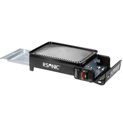 Mianova Mianova Gaskocher Campingkocher Tischgrill Gas Grillplatte im Koffer, 4 Spiesse + Rost Platte Outdoor BBQ Barbecue Tisch Grill Camping Herd Kocher Notfall Campingherd Notfallkocher  Газовая плита Mianova, походная плита, настольный гриль, газовая 