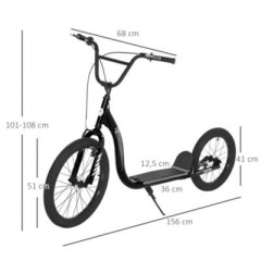 HOMCOM Kinder Scooter mit doppeltem Bremssystem Детский самокат с двойной тормозной системой.