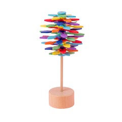 Syntek Spinnspielzeug aus Holz Drehbarer Lollipop aus Holz Вращающаяся деревянная игрушка Вращающийся деревянный леденец