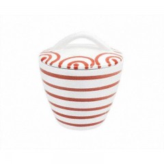 Gmundner Keramik Gmundner Keramik Rotgeflammt Zuckerdose Gourmet d: 9 cm / h: 10,5 cm Керамическая сахарница Gmundner с красным пламенем для гурманов d: 9 см / высота: 10,5 см