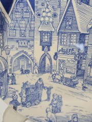 Тарелка декоративная винтажная Ironstone &quot;Рождественский вечер&quot;, коллекционная, фарфор, 24 см, Англия, 1960-70гг.