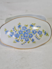 Шкатулка винтажная Royal KPM Bavaria с незабудками, фарфор, 8.5 см, Германия, 1960-70гг.