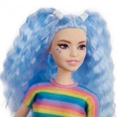 Mattel Barbie Fashionistas Puppe (blaue Haare) im Regenbogen-Shirt und Rock Кукла Barbie Fashionistas (голубые волосы) в радужной рубашке и юбке