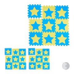 relaxdays 27 x Puzzlematte Sterne blau-gelb 27 x коврик-пазл звезды сине-желтый
