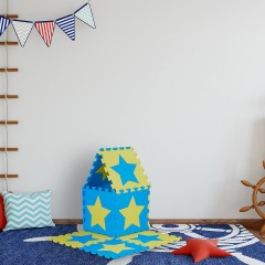 relaxdays 27 x Puzzlematte Sterne blau-gelb 27 x коврик-пазл звезды сине-желтый