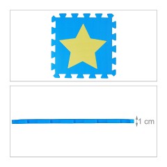 relaxdays 27 x Puzzlematte Sterne blau-gelb 27 x коврик-пазл звезды сине-желтый