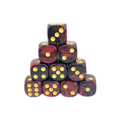 dice4friends 10-tlg. D6 Wurfelset Two Toned: Red\/Black 10 шт. Набор игральных костей D6