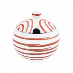 Gmundner Keramik Gmundner Keramik Rotgeflammt Zuckerdose glatt mit Ausschnitt d: 10 cm / h: 11 cm Керамическая сахарница Gmundner с красным пламенем, гладкая, с вырезом d: 10 см / высота: 11 см