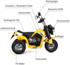COSTWAY Kindermotorrad 6V Elektro Motorrad Детский мотоцикл 6V электрический мотоцикл