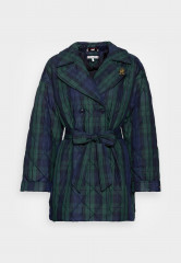 Tommy Hilfiger CHECK QUILTED PEACOAT Winter coat black watch ПАЛЬТО ИЗ СТЕГАНОЙ КЛЕТКИ Зимнее пальто черные часы