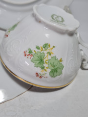 Чайное трио винтажное Bernadotte Czech &quot;Вьюнки&quot;, фарфор, Чехословакия, 1970-80гг.