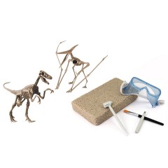 Edu-Toys Grosses 2in1 Dinosaurier Ausgrabungsset mit Werkzeug Velociraptor und Prerodactylus in schwerem Sandblock Большой набор для раскопок динозавров 2 в 1 с инструментами Velociraptor и Prerodactylus в тяжелом песчаном блоке