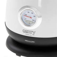 Camry Camry Wasserkocher CR 1344 weiss Elektrischer Wasserkocher mit Thermometer 1.7L, Edelstahl, Wasserstandsanzeige  Чайник Camry CR 1344 белый Электрочайник с термометром 1,7л, нержавеющая сталь, индикатор уровня воды