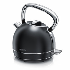 Arendo Arendo Wasserkocher, 1,7 l, 2200 W, Edelstahl Retrostyle Vintage, LED Temperaturanzeige, schwarz matt  Чайник Arendo, 1,7 л, 2200 Вт, нержавеющая сталь, винтажный стиль ретро, ??светодиодный индикатор температуры, матовый черный