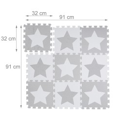 relaxdays 27 x Puzzlematte Sterne weiss-grau 27 x коврик-пазл звезды бело-серый