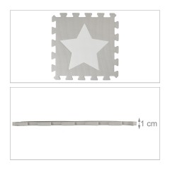 relaxdays 27 x Puzzlematte Sterne weiss-grau 27 x коврик-пазл звезды бело-серый