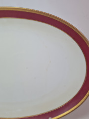 Seltmann Weiden Винтажное блюдо с бордово-позолоченным ободком, 31см x 21,5см, Германия, 1960-70гг.