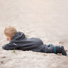 Hoppediz Overall aus Fleece Babyeinteiler anthrazit  Комбинезон из флиса детский цельнокроеный антрацит