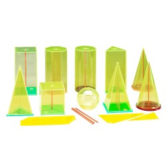 Wissner aktiv lernen Korperformensatz 15 cm 10 Geokorper mit Schnitten und Mittelachsen (38 Teile) Набор твердых форм 15 см 10 геотел с сечениями и центральными осями (38 деталей)