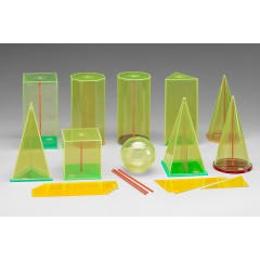 Wissner aktiv lernen Korperformensatz 15 cm 10 Geokorper mit Schnitten und Mittelachsen (38 Teile) Набор твердых форм 15 см 10 геотел с сечениями и центральными осями (38 деталей)
