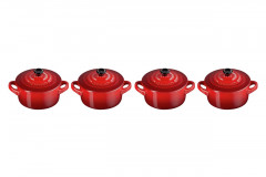 Le Creuset LE CREUSET Mini-Cocotte 4er-Set rot LE CREUSET мини-кокотки, набор из 4 шт.
