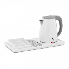 Royal Catering Royal Catering Wasserkocher Hotel-Wasserkocher weiss 1,2L 1800W – mit Kaffee- und Teestation, 1,2 l, 1800 W  Чайник Royal Catering, гостиничный чайник белый 1,2 л 1800 Вт с подставкой для кофе и чая, 1,2 л, 1800 Вт