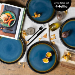 Moritz &amp; Moritz Moritz &amp; Moritz Speiseteller 4-tlg. REACTIV blau Обеденные тарелки Moritz &amp;amp; Moritz 4 шт. РЕАКТИВНЫЙ
