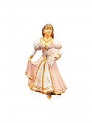 Статуэтка винтажная миниатюрная Schleich &quot;Женщина в розовом платье с веером&quot;, фарфор, 9 х 6 см, Китай, 1960-70гг.