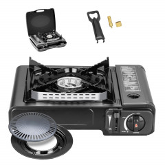 Mianova Mianova Gaskocher 1 Flammig Campingkocher LPG Anschluss Grillplatte, Outdoor BBQ Barbecue Grill Gas Camping Herd Kocher Tischgrill Notfall Campingherd Notfallkocher Gaskocher  Газовая плита Mianova 1 походная печь с пламенем для подключения сжижен