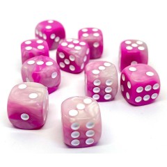 dice4friends 10-tlg. D6 Wurfelset Two Toned: Pink\/White 10 шт. Набор игральных костей D6