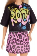 Mattel Barbie Fashionistas Puppe im rockigen T-Shirt und Rock Кукла Barbie Fashionistas в футболке и юбке-рокере