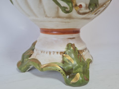 Capodimonte Винтажная ваза с двумя ручками и фактурными цветами &quot;Роза&quot;, 27см x 17см, Италия, 1960-70гг.