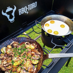 BBQ-Toro BBQ-Toro Gaskocher Gas Grilltisch mit Windschutz, Gusseisen Gaskocher 2 Brenner, 12kw  Газовая плита BBQ-Toro, газовый гриль-стол с защитой от ветра, чугунная газовая плита, 2 конфорки, 12 кВт