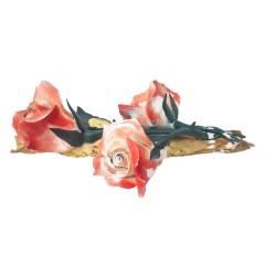 Статуэтка винтажная большая Capodimonte / CESAR "Три алые розы", 6 х 20 см, Италия, 1960-70гг.