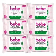 bebe Reinigungstucher quot;Erfrischendquot; 6er-Pack  Чистящие салфетки &amp;quot;Освежающие&amp;quot; 6 упаковок
