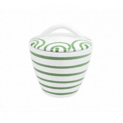 Gmundner Keramik Gmundner Keramik Grungeflammt Zuckerdose Gourmet d: 9 cm / h: 10,5 cm Керамическая сахарница Gmundner с зеленым пламенем для гурманов d: 9 см / высота: 10,5 см