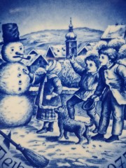Bareuther Bavaria Декоративная тарелка &quot;Снеговик&quot;, 20см, Германия, 1975г.
