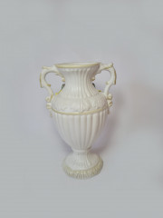 Bassano Винтажная ваза с двуми ручками и с большой розовой розой, 24см x 16см, Италия, 1960-70гг.